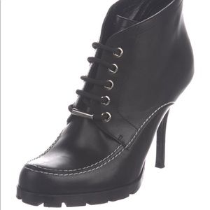 Christian Dior Leather Lace-Up Boots - Size 37